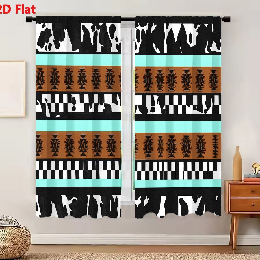 Century Textile & Sewing Supply By Owner - 2Pcs Curtains 2D Flat Geometric Abstract