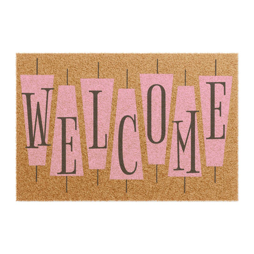 Century Textile & Sewing Supply By Owner - Retro Pink Cute Doormat Welcome Coir