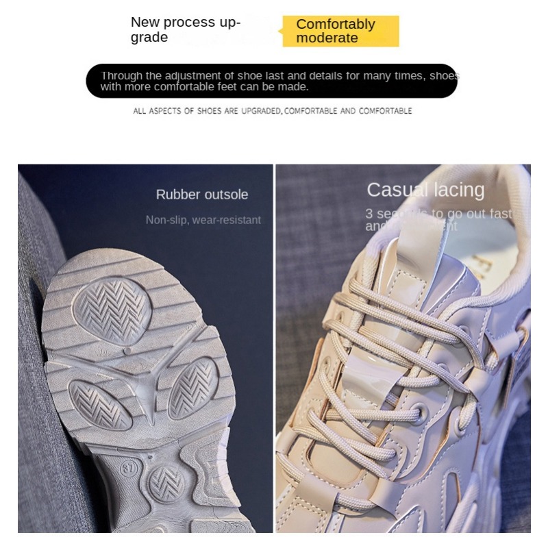 Sewing Nylon - Women's Trendy Thick-Heeled Dad Shoes Spring
