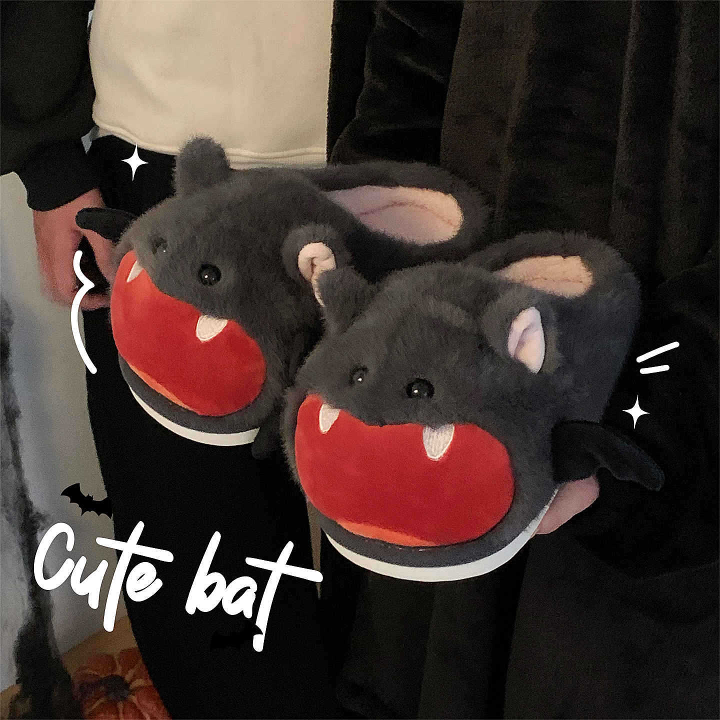 Halloween Bat Plush Slippers W - огляд і ціна Sewing House