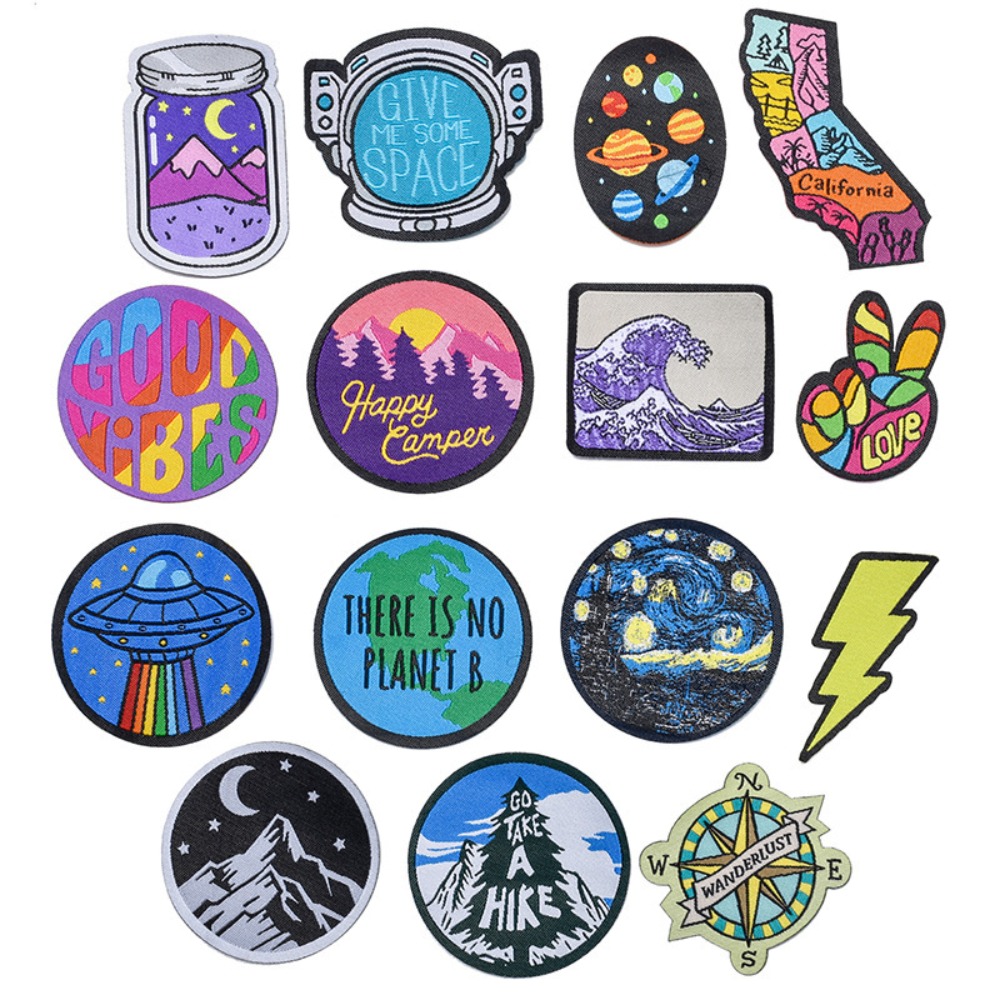 Cartoon Landscape Space Woven  - огляд і ціна Sewing Labels