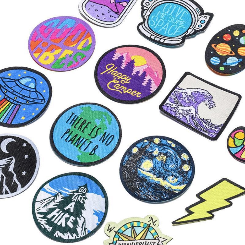 Cartoon Landscape Space Woven  - огляд і ціна Sewing Labels