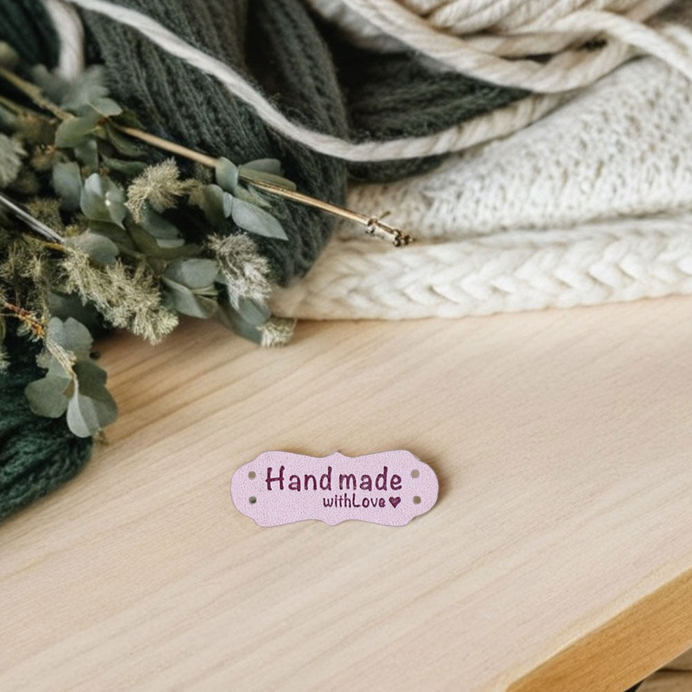 100Pcs Handmade Embossed Suede - огляд і ціна Sewing Labels