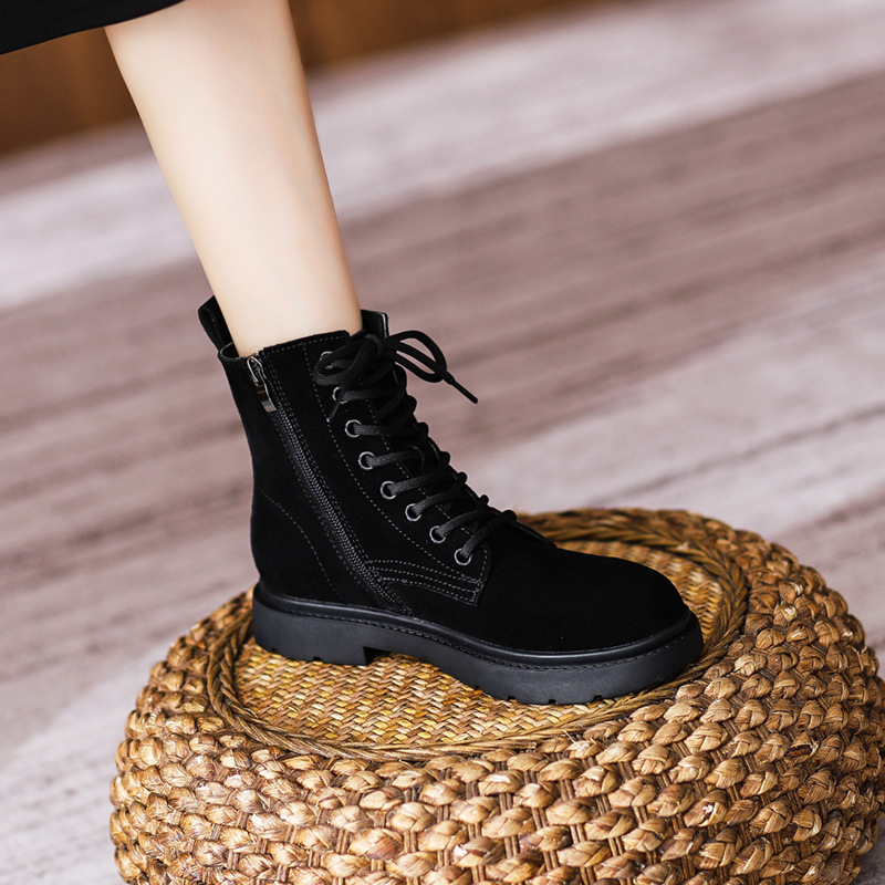 Womens Brown Suede Combat Boot - огляд і ціна Sewing Nylon
