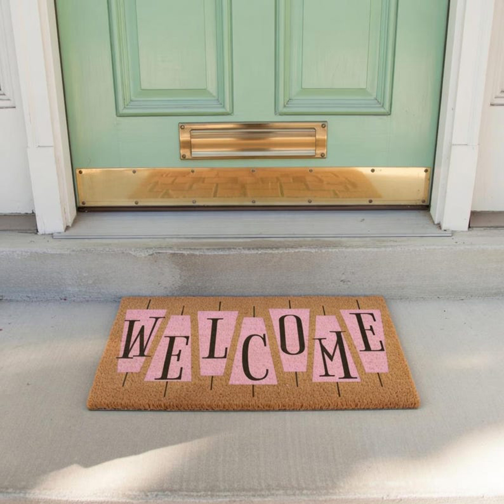 Retro Pink Cute Doormat Welcom - огляд і ціна Century Textile & Sewing Supply By Owner