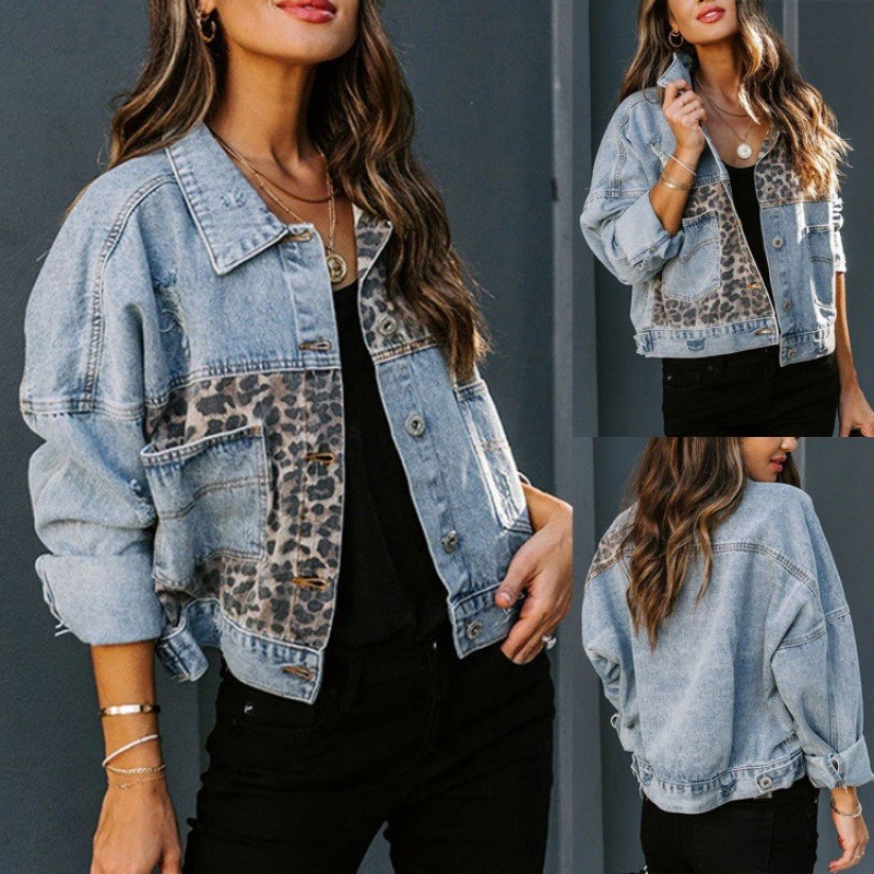 Leopard Stitching Denim Jacket - огляд і ціна Sewing Jackets