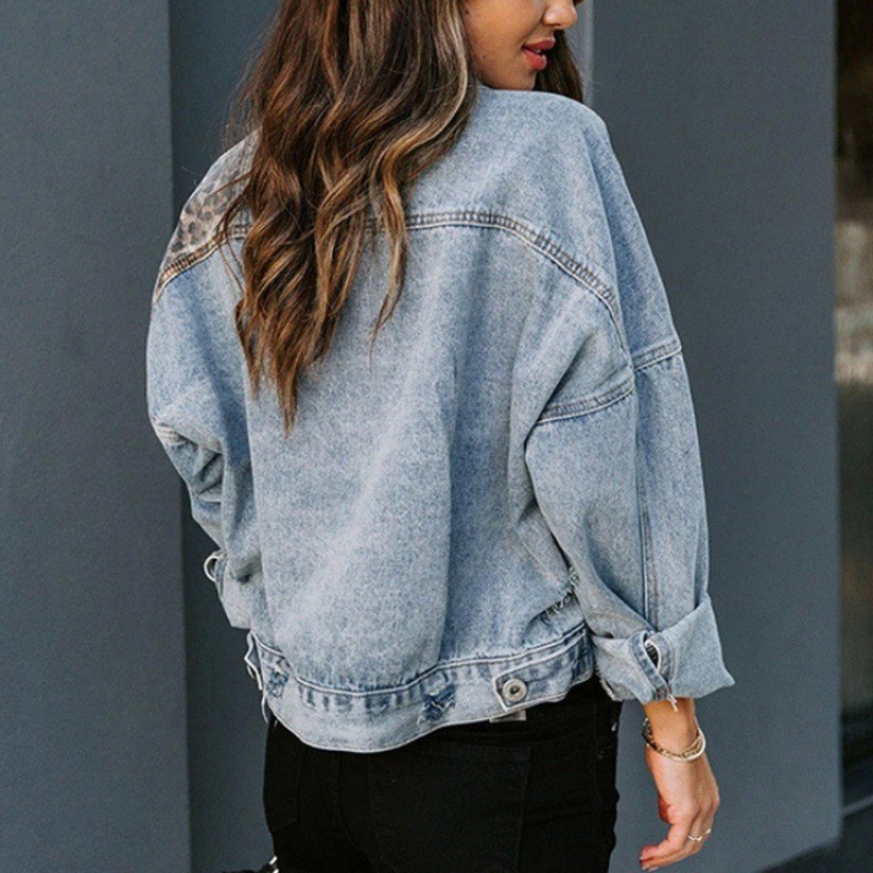 Leopard Stitching Denim Jacket - огляд і ціна Sewing Jackets