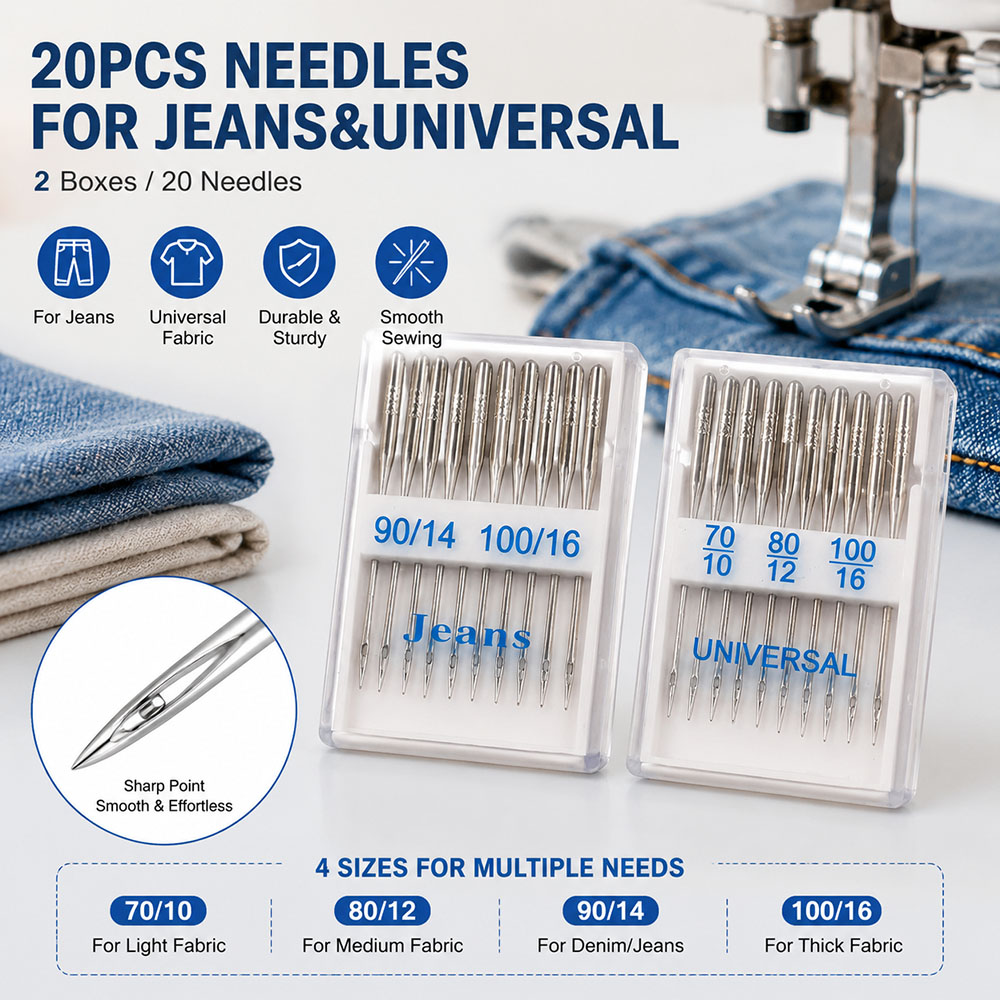 20pcs Sewing Machine Needles S - огляд і ціна Twin Needle Stretch
